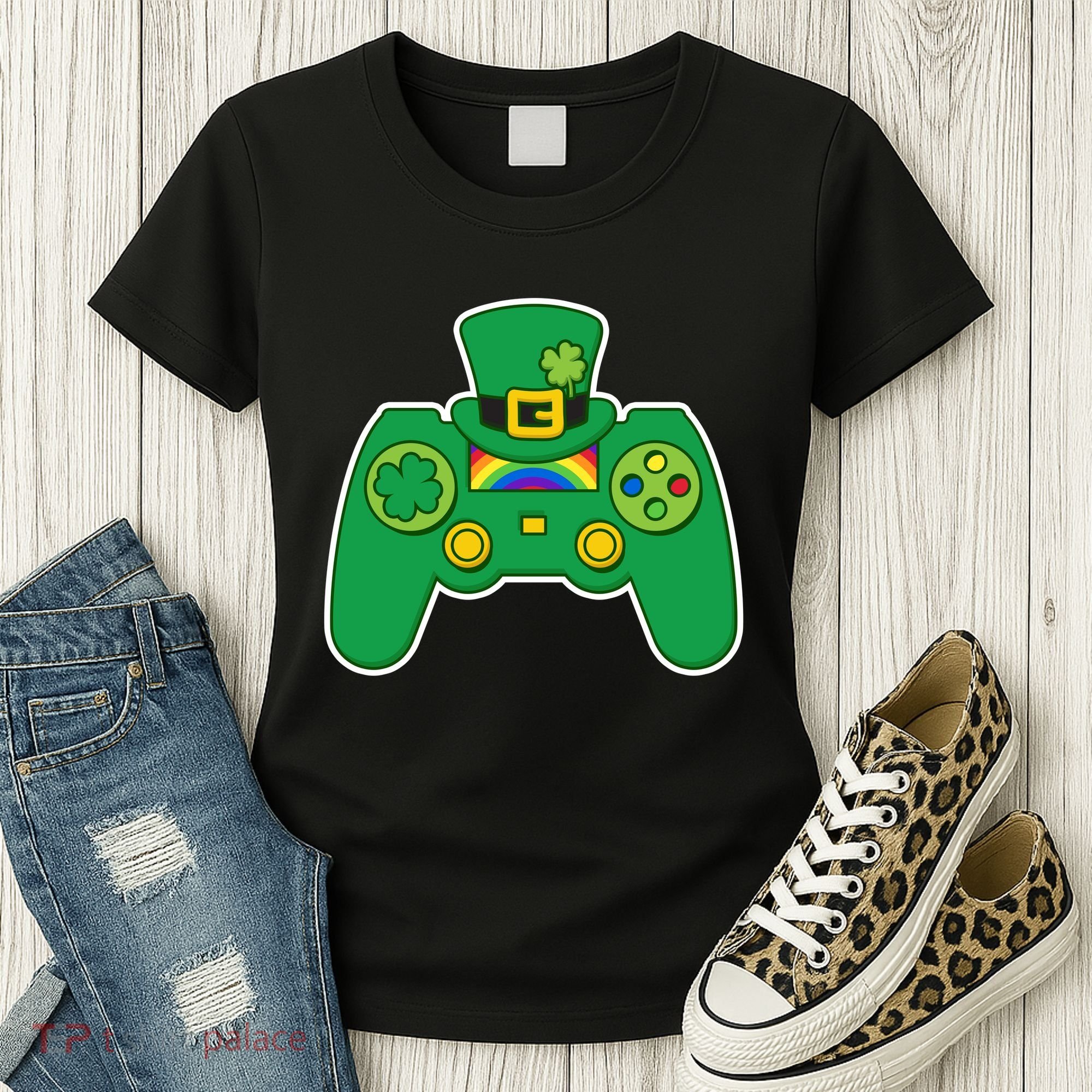Lucky St Patrick's Day Video Game Controller Women's T-Shirt