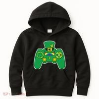 Lucky St Patrick's Day Video Game Controller Kids Hoodie thumb 0