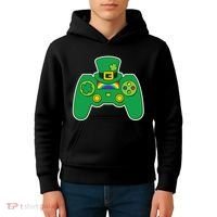 Lucky St Patrick's Day Video Game Controller Kids Hoodie thumb 4