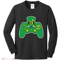 Lucky St Patrick's Day Video Game Controller Kids Long Sleeve Shirt thumb 0