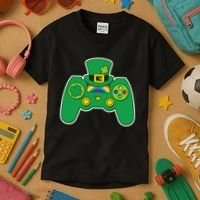 Lucky St Patrick's Day Video Game Controller Kids T-Shirt thumb 3