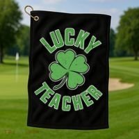 Lucky Teacher St. Patrick's Day Golf Towel thumb 1