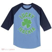 Lucky Teacher St. Patrick's Day Raglan Baseball Sleeve Shirt thumb 0