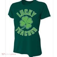 Lucky Teacher St. Patrick's Day Women's Cooling Performance Crew T-Shirt thumb 0