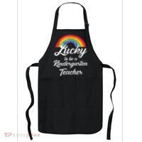 Lucky To Be A Kindergarten Teacher Cute Rainbow Apron thumb 0