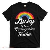 Lucky To Be A Kindergarten Teacher Cute Rainbow T-Shirt thumb 0