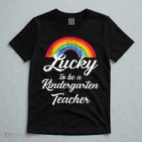 Lucky To Be A Kindergarten Teacher Cute Rainbow T-Shirt thumb 5
