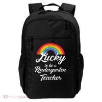 Lucky To Be A Kindergarten Teacher Cute Rainbow Backpack thumb 0