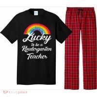 Lucky To Be A Kindergarten Teacher Cute Rainbow Pajama Set thumb 0