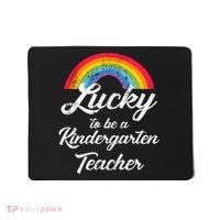 Lucky To Be A Kindergarten Teacher Cute Rainbow Mousepad thumb 0