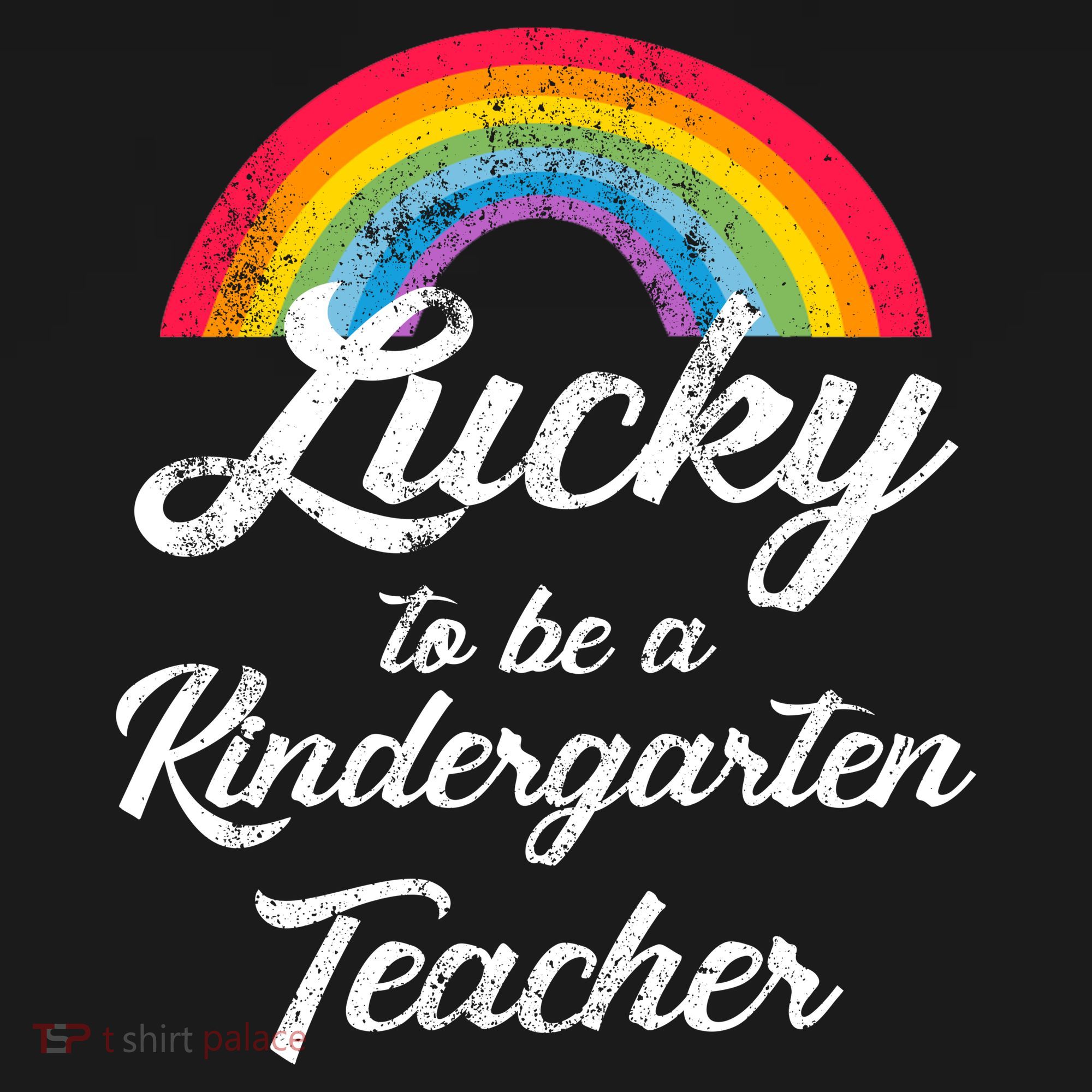 Lucky To Be A Kindergarten Teacher Cute Rainbow Mousepad