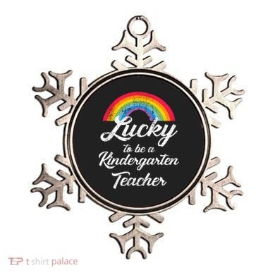 Lucky To Be A Kindergarten Teacher Cute Rainbow Ornament