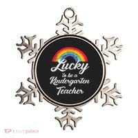 Lucky To Be A Kindergarten Teacher Cute Rainbow Ornament thumb 0