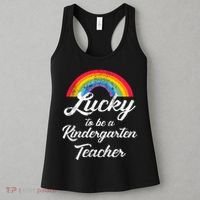 Lucky To Be A Kindergarten Teacher Cute Rainbow Women's Tank Top thumb 3