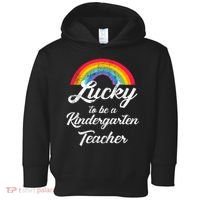 Lucky To Be A Kindergarten Teacher Cute Rainbow Toddler Hoodie thumb 0