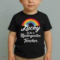 Lucky To Be A Kindergarten Teacher Cute Rainbow Toddler T-Shirt thumb 2