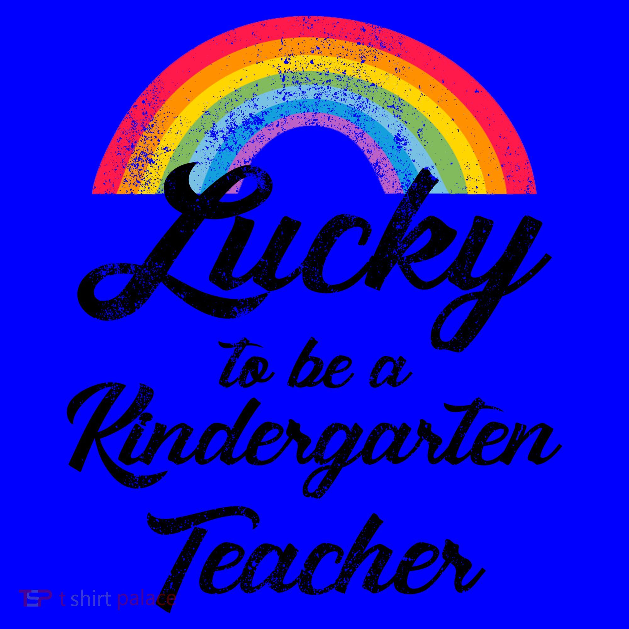 Lucky To Be A Kindergarten Teacher Cute Rainbow Coffee Mug