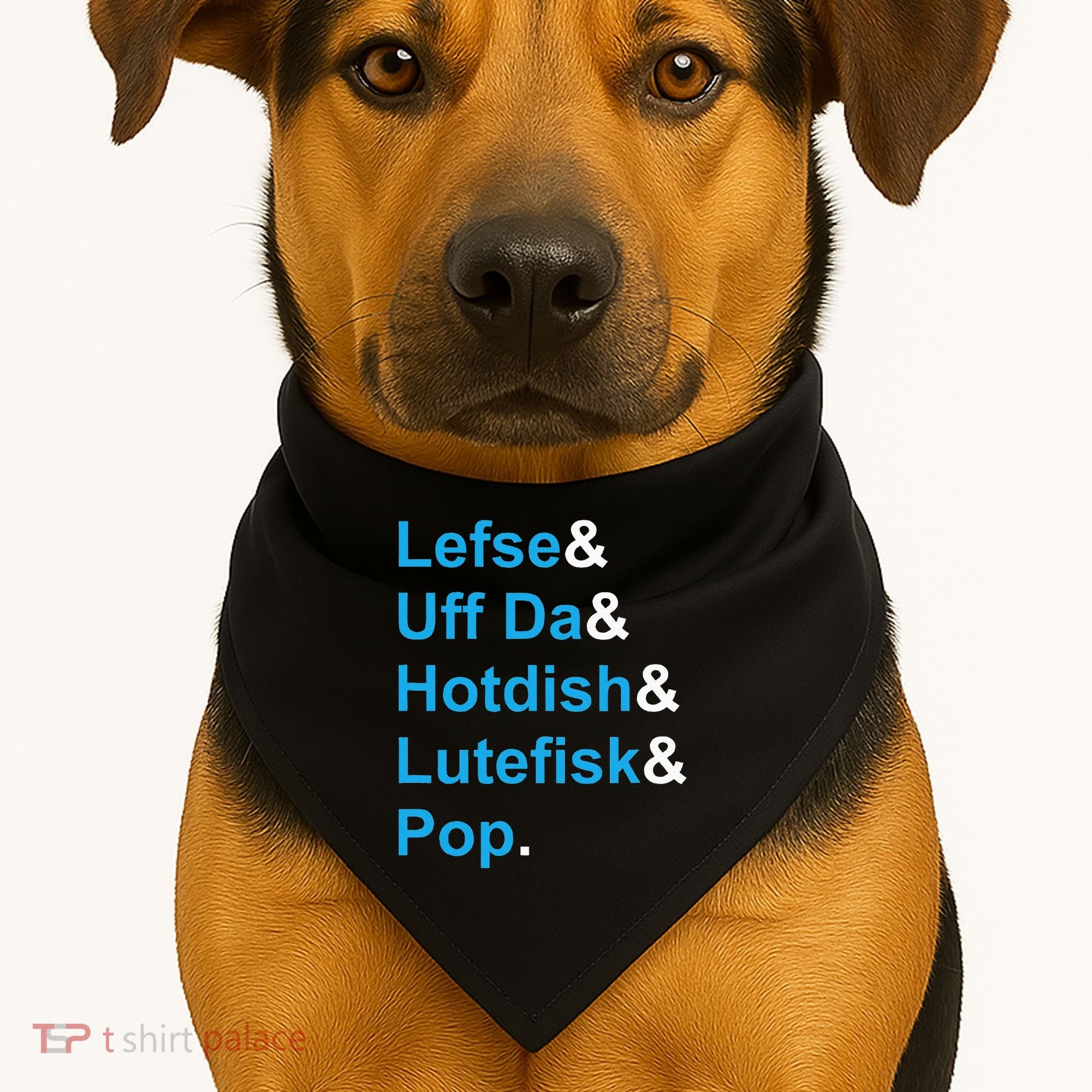 Lefse & Uff Da & Hotdish & Lutefisk & Pop Minnesota USA-Made Doggie Bandana