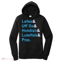 Lefse & Uff Da & Hotdish & Lutefisk & Pop Minnesota Women's Hoodie thumb 0