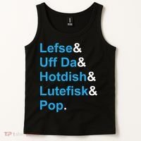 Lefse & Uff Da & Hotdish & Lutefisk & Pop Minnesota Tank Top thumb 2