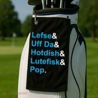 Lefse & Uff Da & Hotdish & Lutefisk & Pop Minnesota Golf Towel thumb 2