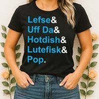 Lefse & Uff Da & Hotdish & Lutefisk & Pop Minnesota Women's T-Shirt thumb 2