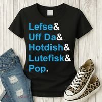 Lefse & Uff Da & Hotdish & Lutefisk & Pop Minnesota Women's T-Shirt thumb 3