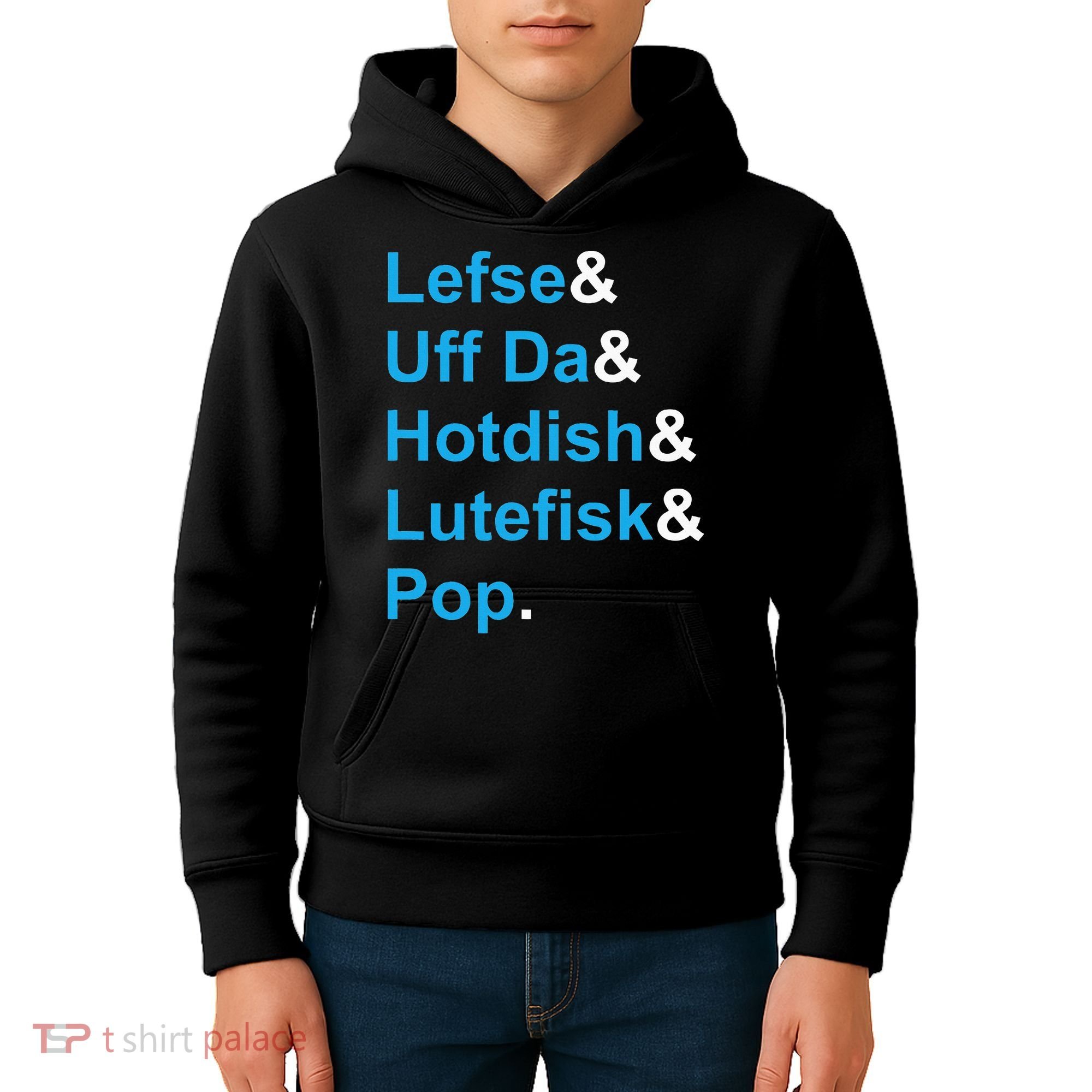 Lefse & Uff Da & Hotdish & Lutefisk & Pop Minnesota Kids Hoodie