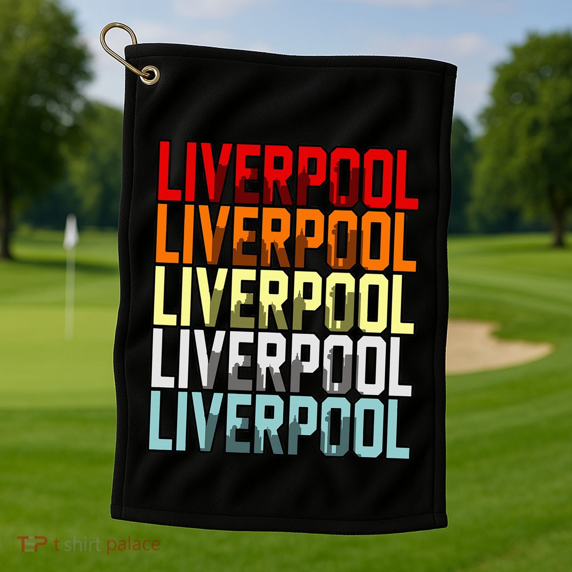 Liverpool Uk Flag Golf Towel