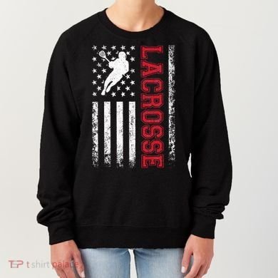 Lacrosse Usa Flag Lax Women's Sweatshirt