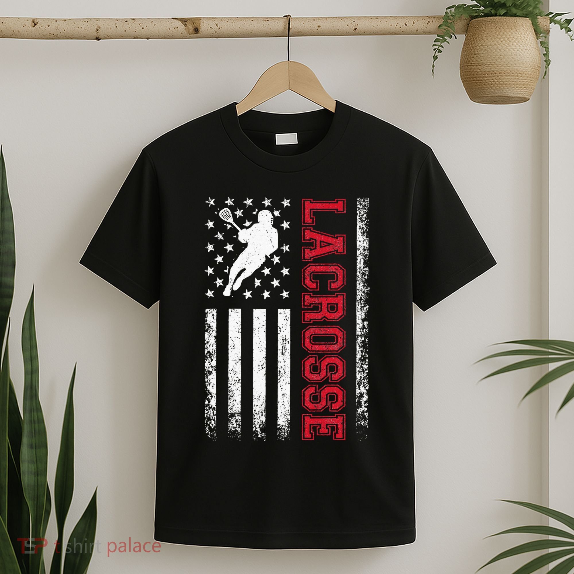 Lacrosse Usa Flag Lax T-Shirt