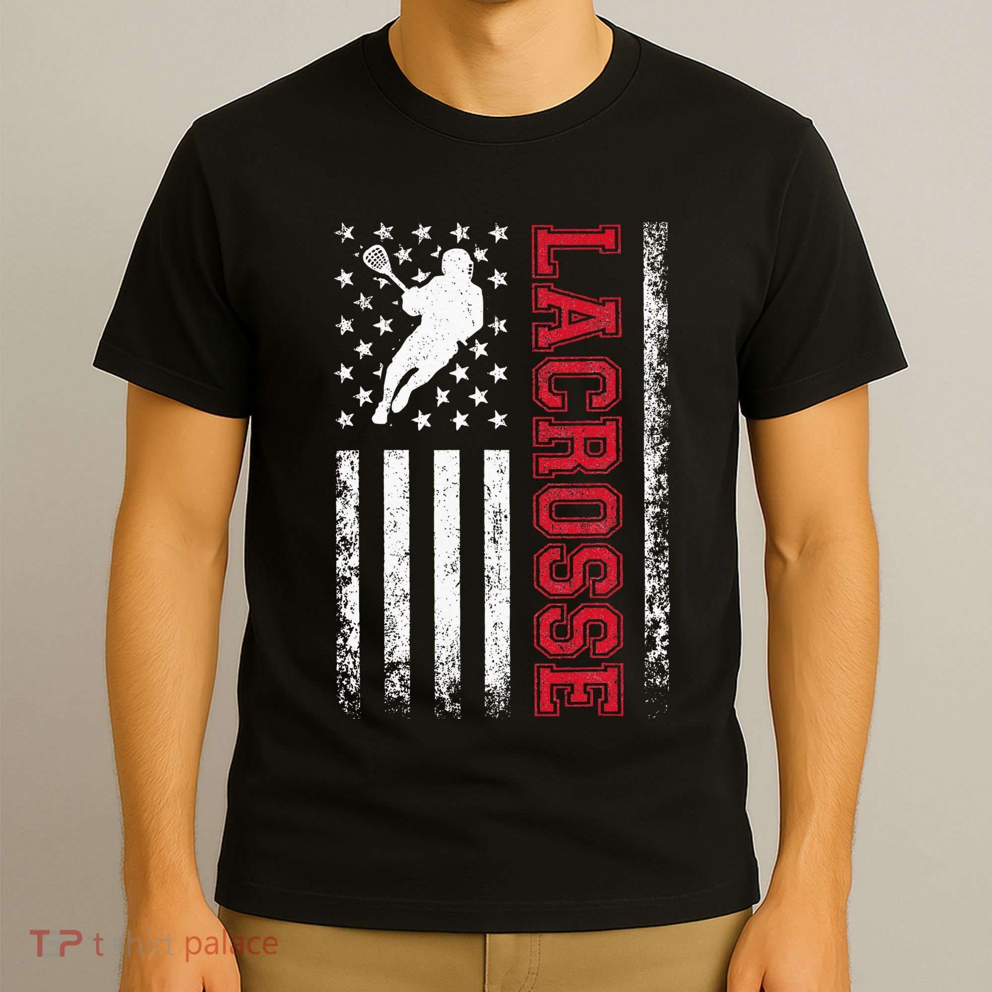 Lacrosse Usa Flag Lax T-Shirt