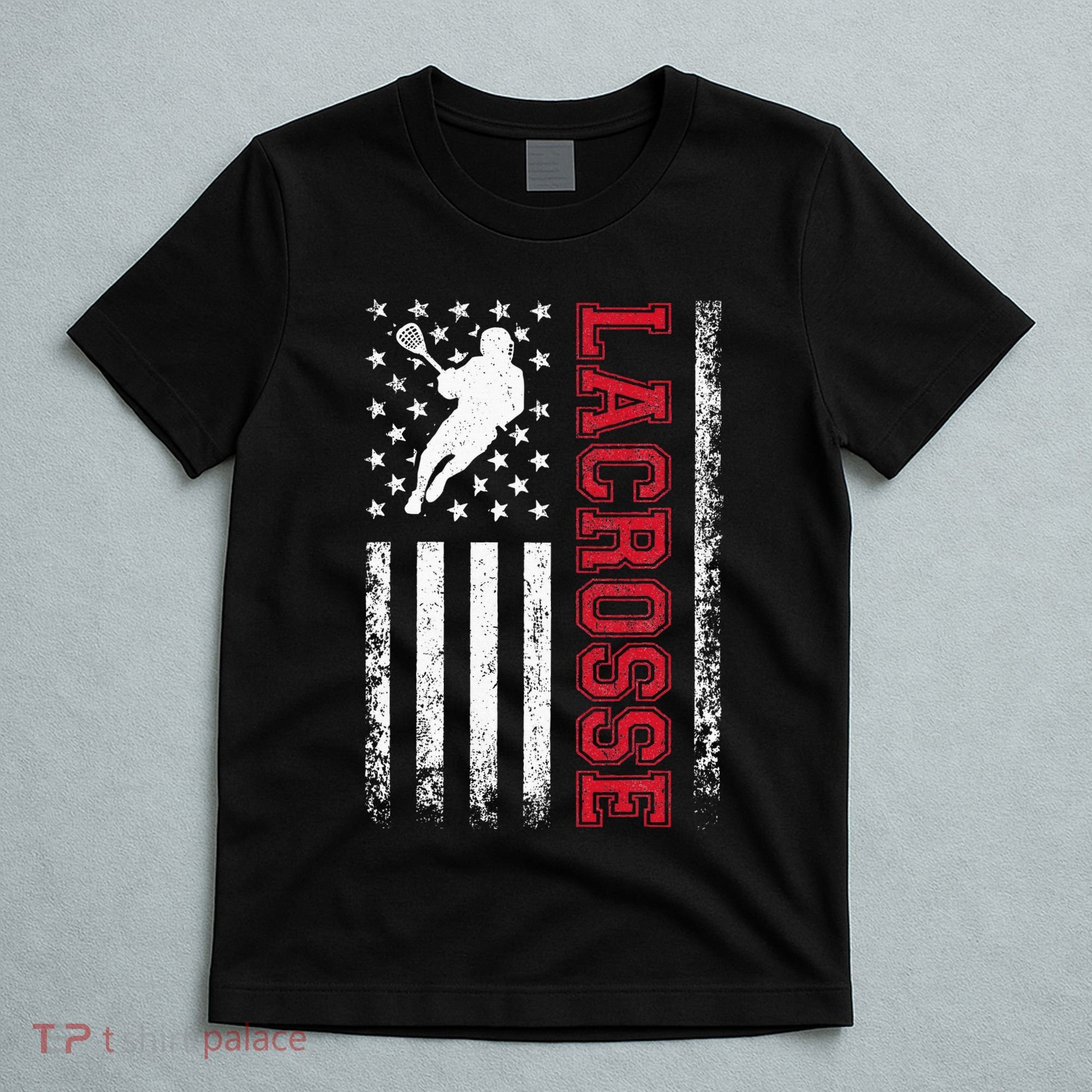 Lacrosse Usa Flag Lax T-Shirt