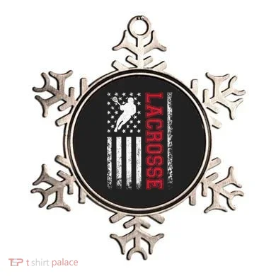 Lacrosse Usa Flag Lax Ornament