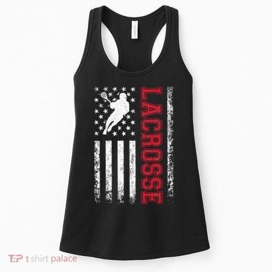 Lacrosse Usa Flag Lax Women's Tank Top