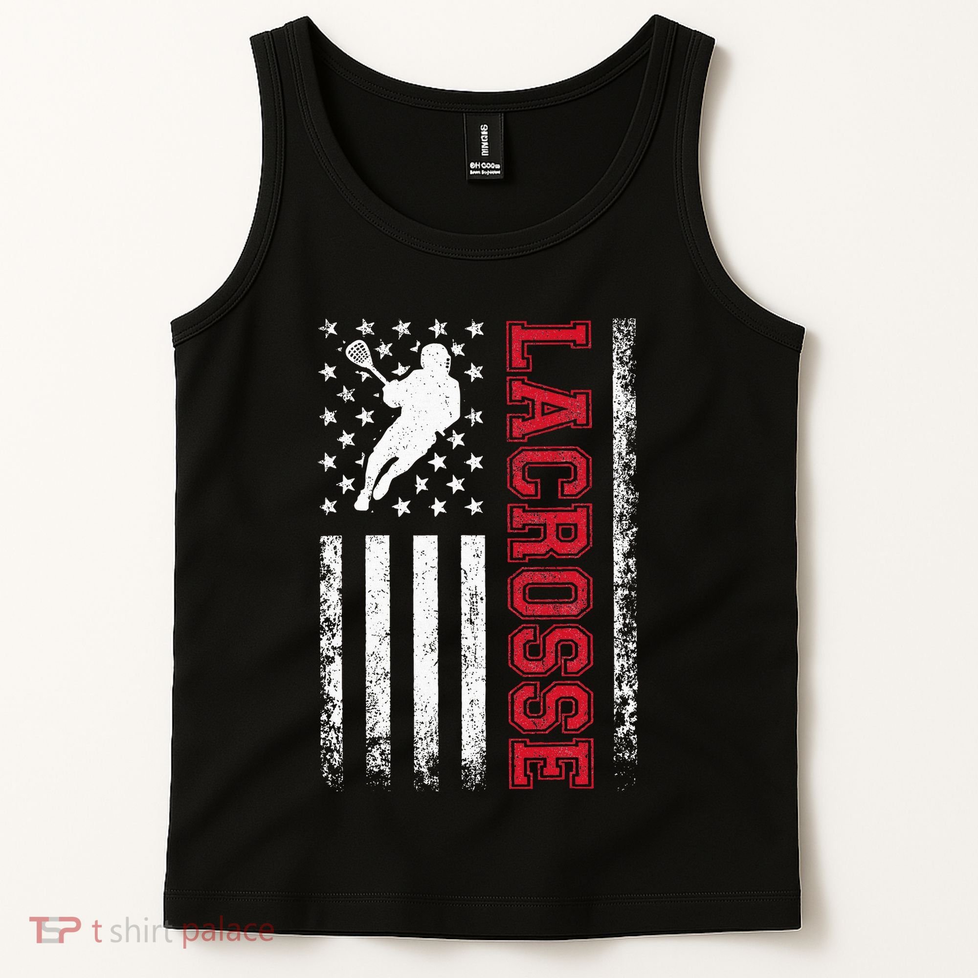 Lacrosse Usa Flag Lax Tank Top