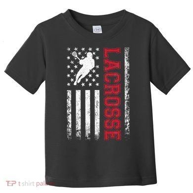 Lacrosse Usa Flag Lax Toddler T-Shirt