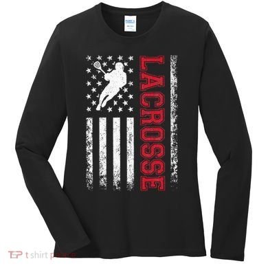Lacrosse Usa Flag Lax Women's Long Sleeve Shirt
