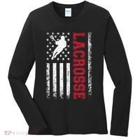 Lacrosse Usa Flag Lax Women's Long Sleeve Shirt thumb 0