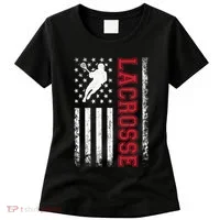Lacrosse Usa Flag Lax Women's T-Shirt thumb 0