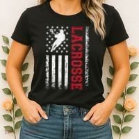 Lacrosse Usa Flag Lax Women's T-Shirt thumb 2