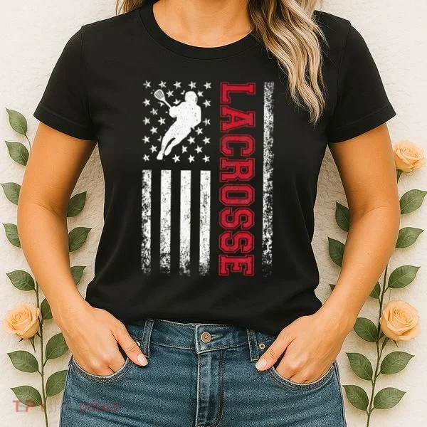 Lacrosse Usa Flag Lax Women's T-Shirt