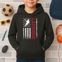 Lacrosse Usa Flag Lax Kids Hoodie thumb 2
