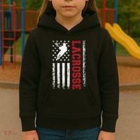 Lacrosse Usa Flag Lax Kids Hoodie thumb 3