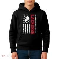Lacrosse Usa Flag Lax Kids Hoodie thumb 4