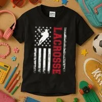 Lacrosse Usa Flag Lax Kids T-Shirt thumb 3
