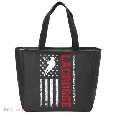 Lacrosse Usa Flag Lax Tote Bag