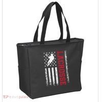 Lacrosse Usa Flag Lax Tote Bag thumb 2