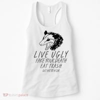Live Ugly Fake Your Death Eat Trash Get Hit By A Car Opossum Women's Tank Top thumb 0