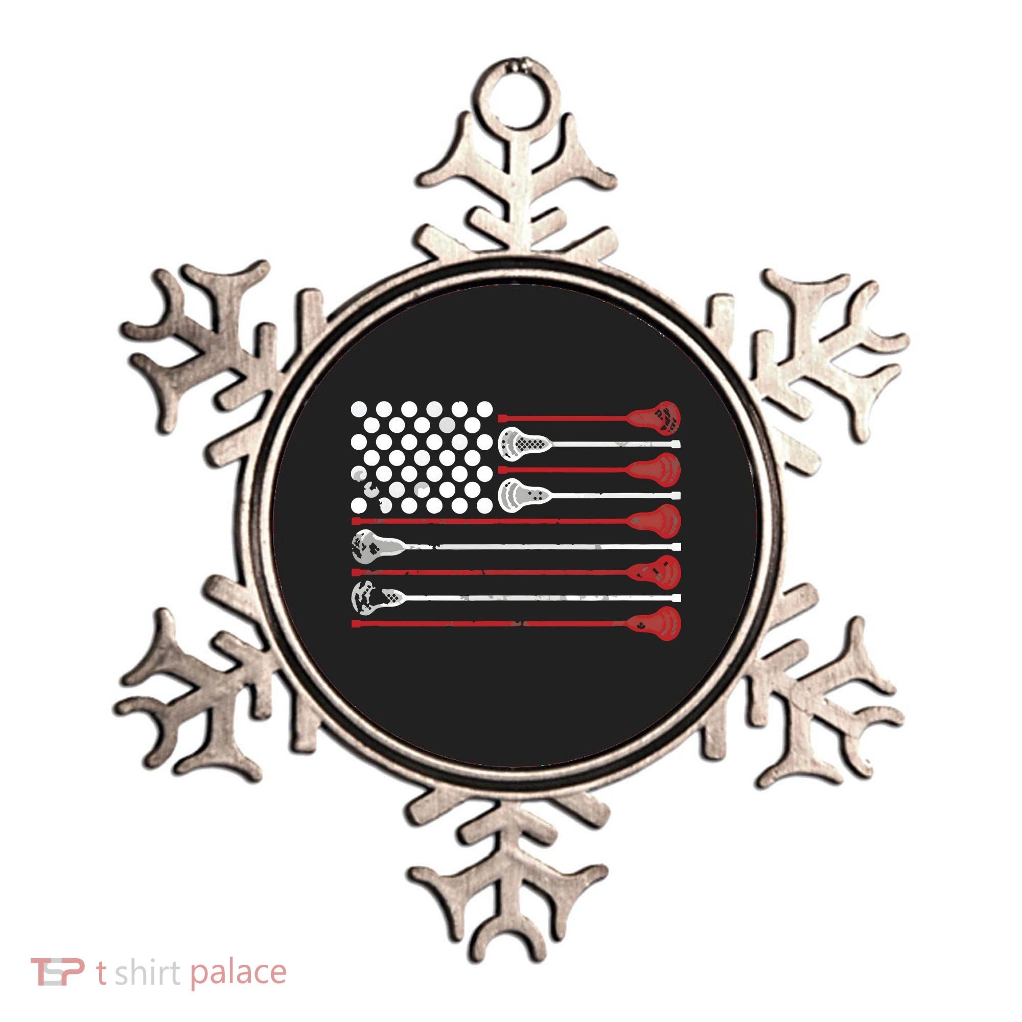 Lacrosse USA Flag Lax Ornament